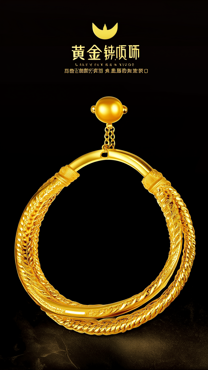 黄金手镯项链图片